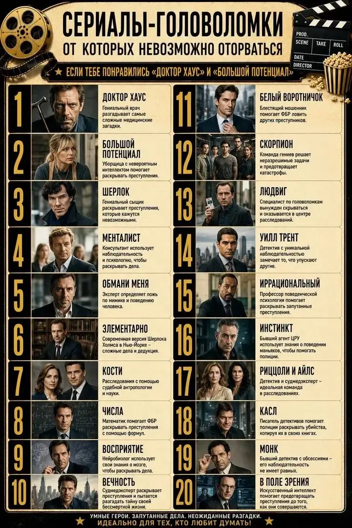 Я смотрел 1, 3, 4, 5, 7, 18.
4, 5 и 7 пересматриваю периодически, может каждые 3-4 года.
Не хватает ещё сериала Секретные Материалы (The X-Files), тоже классный.
Остальные ещё предстоит посмотреть | Сетка — социальная сеть от hh.ru