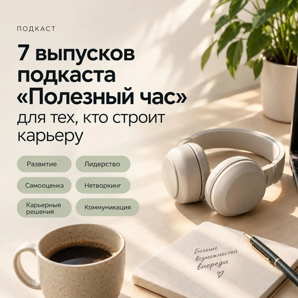 7 выпусков подкаста «Полезный час» для тех, кто строит карьеру
Как расти в профессии, становиться заметнее, переходить на новый уровень и понимать, куда двигаться дальше? Собрали выпуски подкаста «Пол... | Сетка — социальная сеть от hh.ru