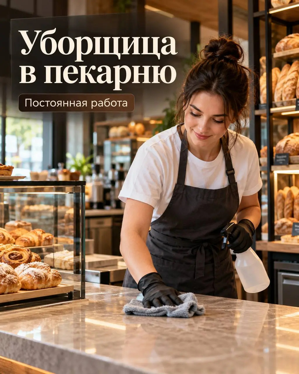 УБОРЩИЦА
От 4 150₽/смена
Пекарня
• Москва, м. Полежаевская
• Клининг и бытовые услуги
• @polinathebaker
Полное описание вакансии размещено в Телеграм и Макс | Сетка — социальная сеть от hh.ru