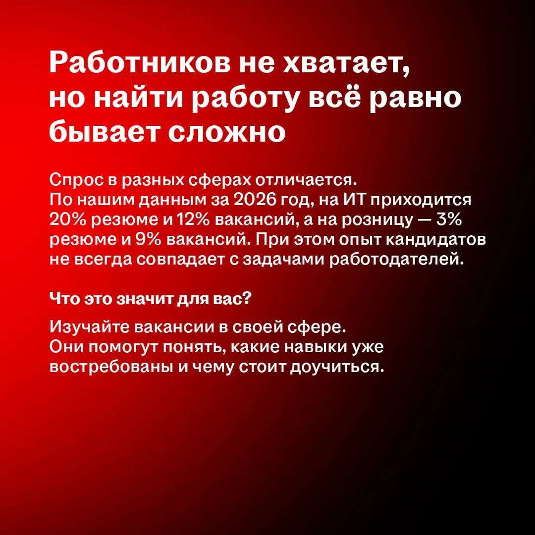 Какие навыки помогут найти работу через четыре года? Как расти, если не хочется становиться руководителем? И с чего начинать карьеру, если простые задачи всё чаще берёт на себя ИИ? 🤔
ㅤ
Мы в hh⁠ | Сетка — социальная сеть от hh.ru
