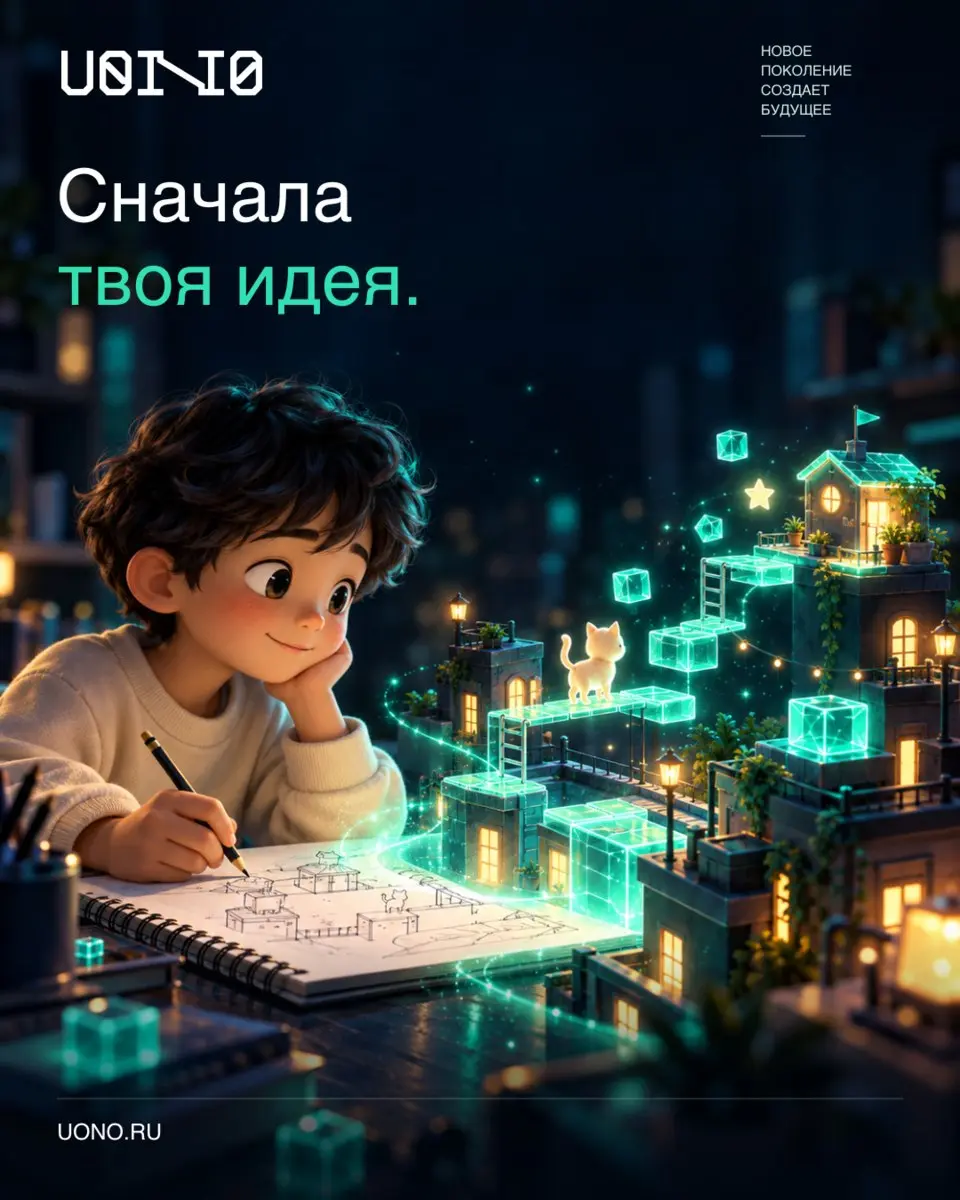 Сначала ребёнок придумывает, во что хочет играть.
Представим простую идею: коту нужно добраться домой по крышам | Сетка — социальная сеть от hh.ru