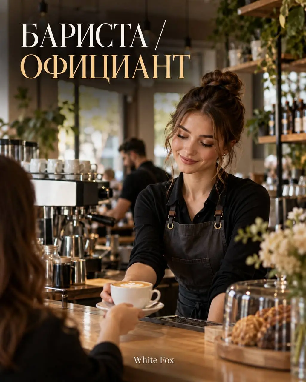 БАРИСТА/ОФИЦИАНТ
От 400₽/ч + бонус по выполнению плана
White Fox
• Москва, м. Смоленская, Улица 1905 года
• Рестораны/Кафе
• +79162293017
Полное описание вакансии размещено в Телеграм и Макс | Сетка — социальная сеть от hh.ru