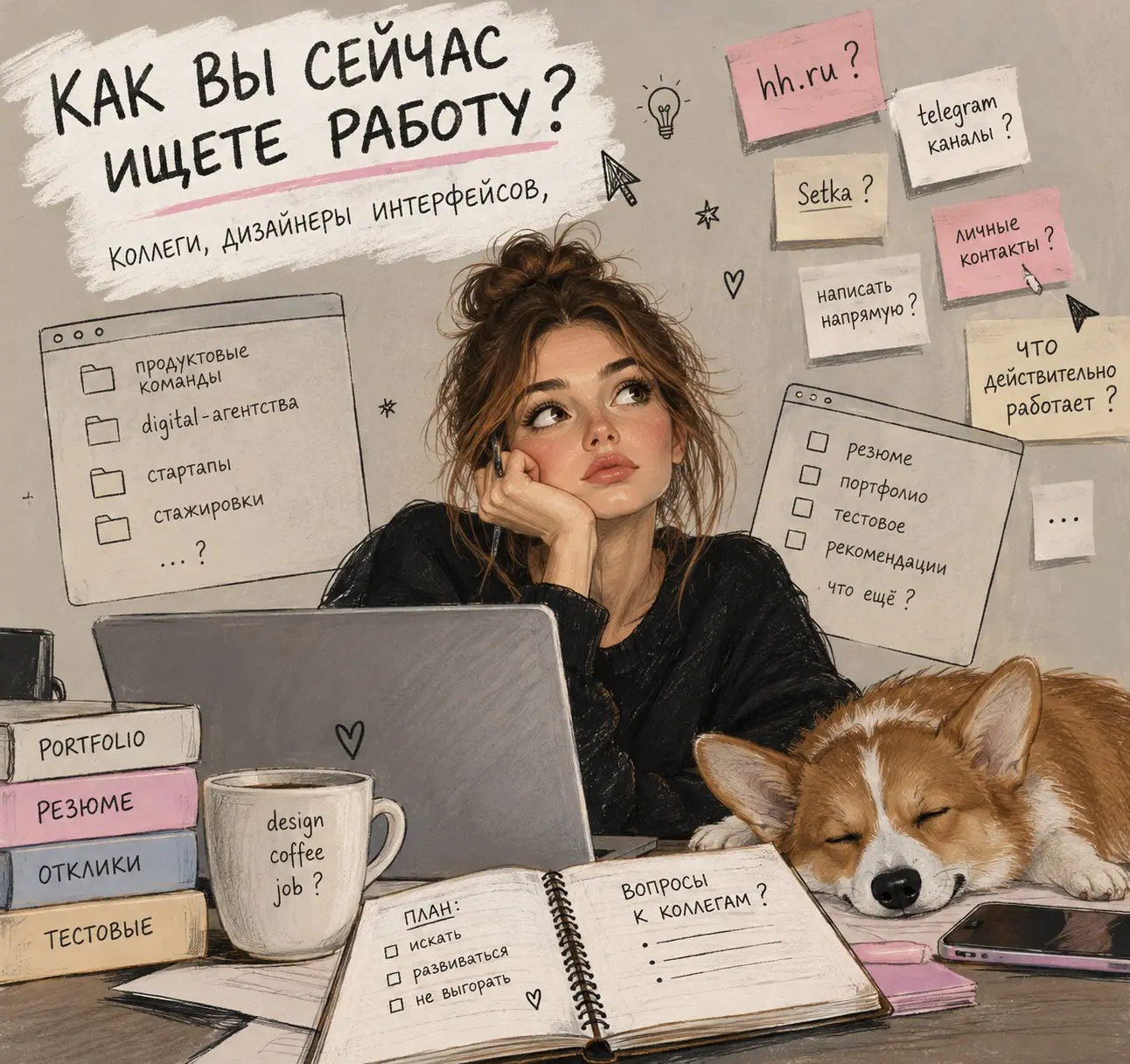 Коллеги, дизайнеры интерфейсов, как вы сейчас ищете работу? | Сетка — социальная сеть от hh.ru