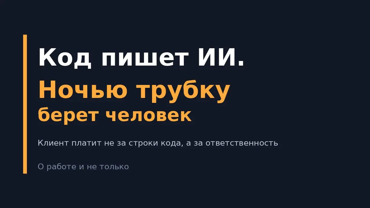 ИИ пишет код, а отвечает все равно человек
На рынке сейчас популярен вопрос: если у разработчиков есть ИИ-ассистенты, может, заказчику хватит команды поменьше и подешевле?
Вопрос честный | Сетка — социальная сеть от hh.ru