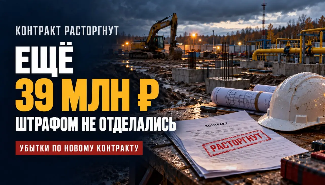 ⚖️ Штрафом не отделались: с подрядчика взыскали ещё почти 39 млн ₽
При расторжении контракта считать только штрафы опасно | Сетка — социальная сеть от hh.ru