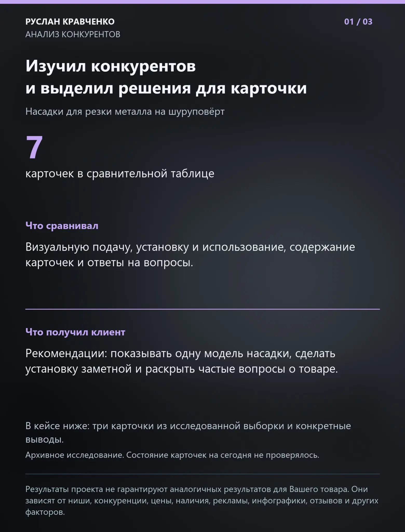 Анализ конкурентов: насадки на шуруповёрт | Сетка — социальная сеть от hh.ru