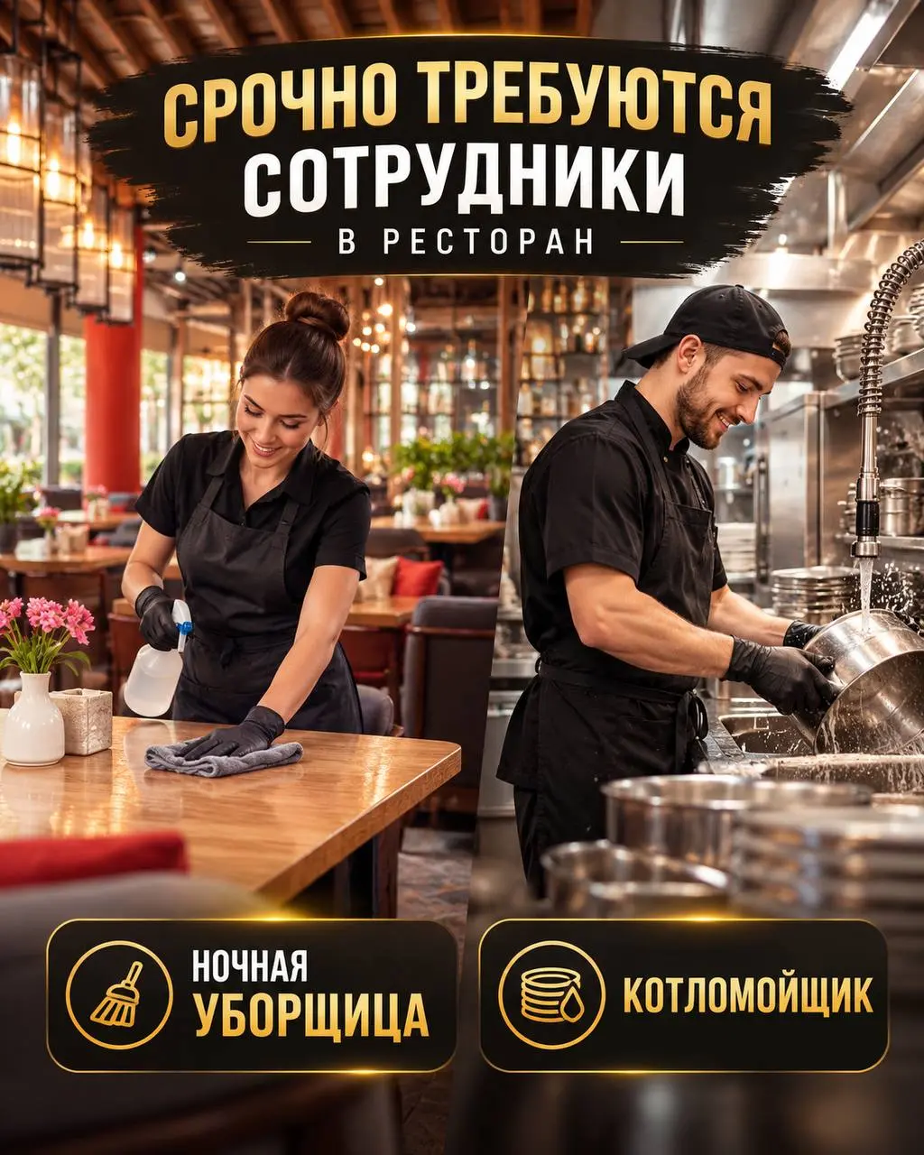 1️⃣НОЧНАЯ УБОРЩИЦА,
2️⃣КОТЛОМОЙЩИК
От 4 000₽/смена
ресторан/кафе
• Москва
• Рестораны/Кафе
• +79654233376
Полное описание вакансии размещено в Телеграм и Макс | Сетка — социальная сеть от hh.ru