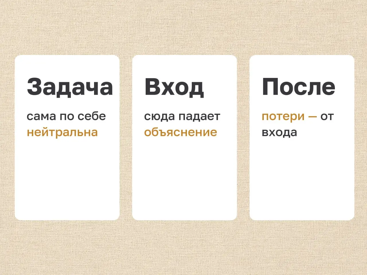 Задача заряжает или высасывает
Одна задача бодрит, другая выматывает при равных часах. Разбираю, из чего это складывается, — по трём звеньям.
Звено первое — сама задача. Почти ничего не решает | Сетка — социальная сеть от hh.ru