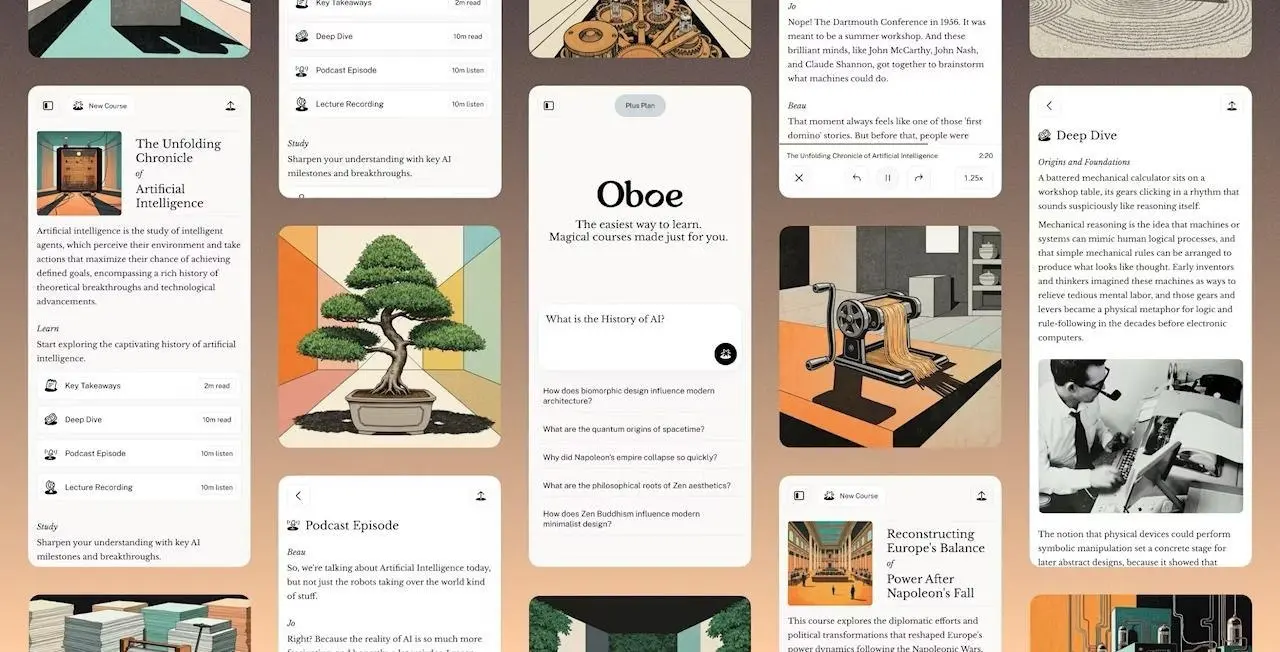 🧠 УСВОИТЬ СТАРОЕ КАК OBOE? ИЛИ ОБОИ?
Oboe — это нейросеть-преподаватель, который собирает персональный курс по любой теме из воздуха (или твоего запроса) ✨ | Сетка — социальная сеть от hh.ru