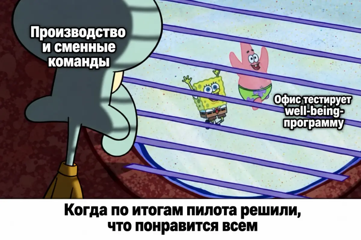 👀 Well-being для всех — или привилегия офисных сотрудников?
Представим: компания протестировала well-being-программу на 100 офисных сотрудниках | Сетка — социальная сеть от hh.ru