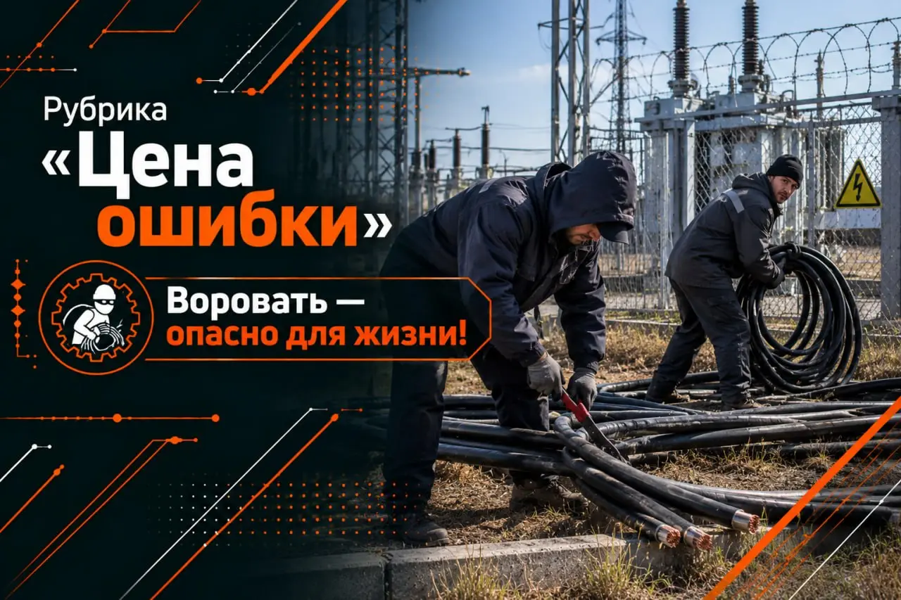 📱 Рубрика «Цена ошибки»: воровать – опасно для жизни!
Двое работников пытались похитить высоковольтный кабель в обеденное время. Два кабеля отрезали, ещё один был под напряжением 6 кВ | Сетка — социальная сеть от hh.ru
