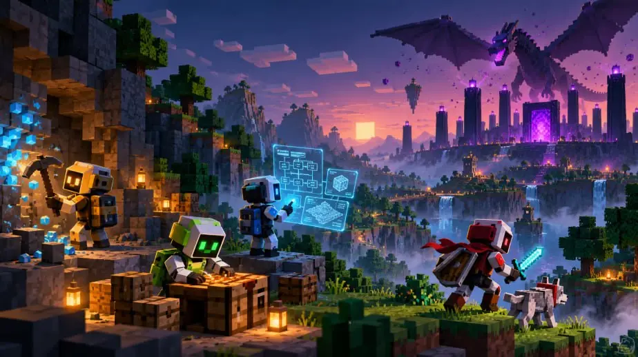 Четыре агента искусственного интеллекта победили в Minecraft. На это потребовалось 27 часов, 2783 программы и 605 смертей.
Никто не назначал агентам Gemini роли и не писал для них игровую логику | Сетка — социальная сеть от hh.ru