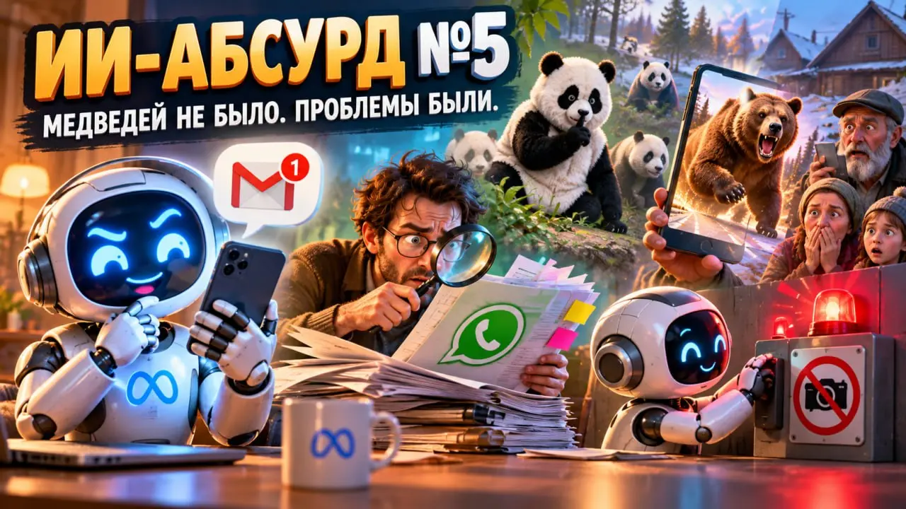🤖🙈🦄 ИИ-АБСУРД №5: агент придумал чужую почту, другой выключил сигнализацию, а за нарисованным медведем выслали охотников
☢️ https://dzen.ru/a/atrVxdnRwVipVOFR | Сетка — социальная сеть от hh.ru