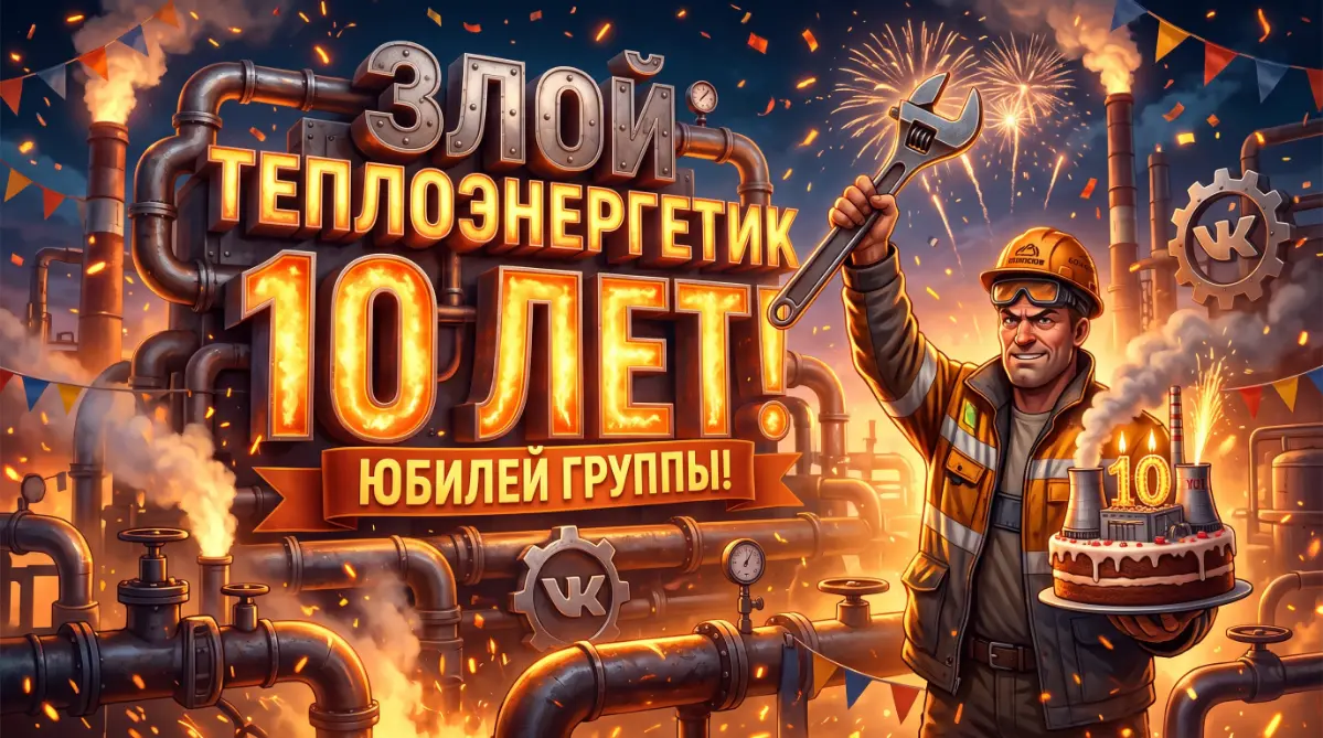 Всем привет!
Сегодня хотел рассказать об интересной дате. 10 лет назад, поздним вечером 21 октября 2016 года, в шуточном споре в рабочем чате родилась группа в ВК — «Злой теплоэнергетик» (https://vk | Сетка — социальная сеть от hh.ru