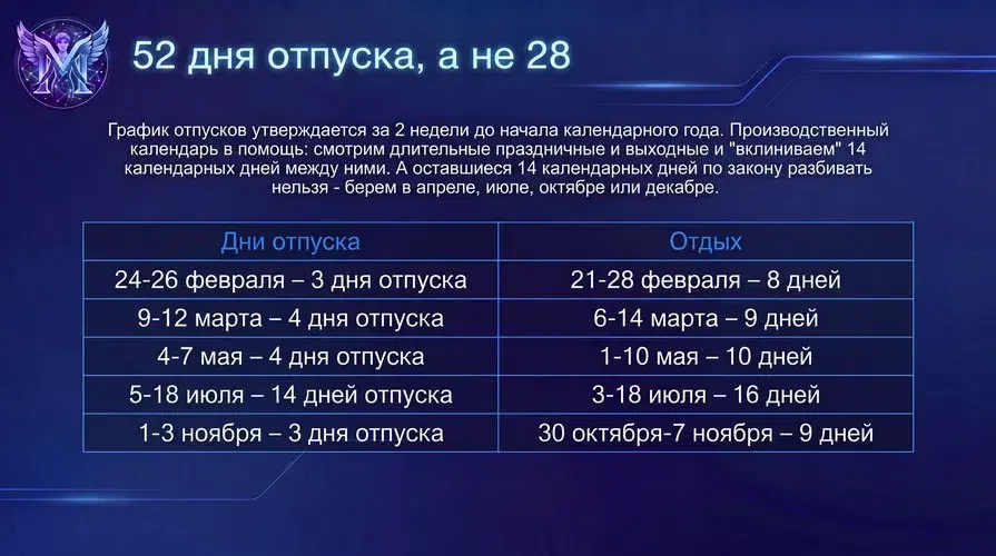 Планируем ежегодный отпуск на 2027 год выгодно | Сетка — социальная сеть от hh.ru