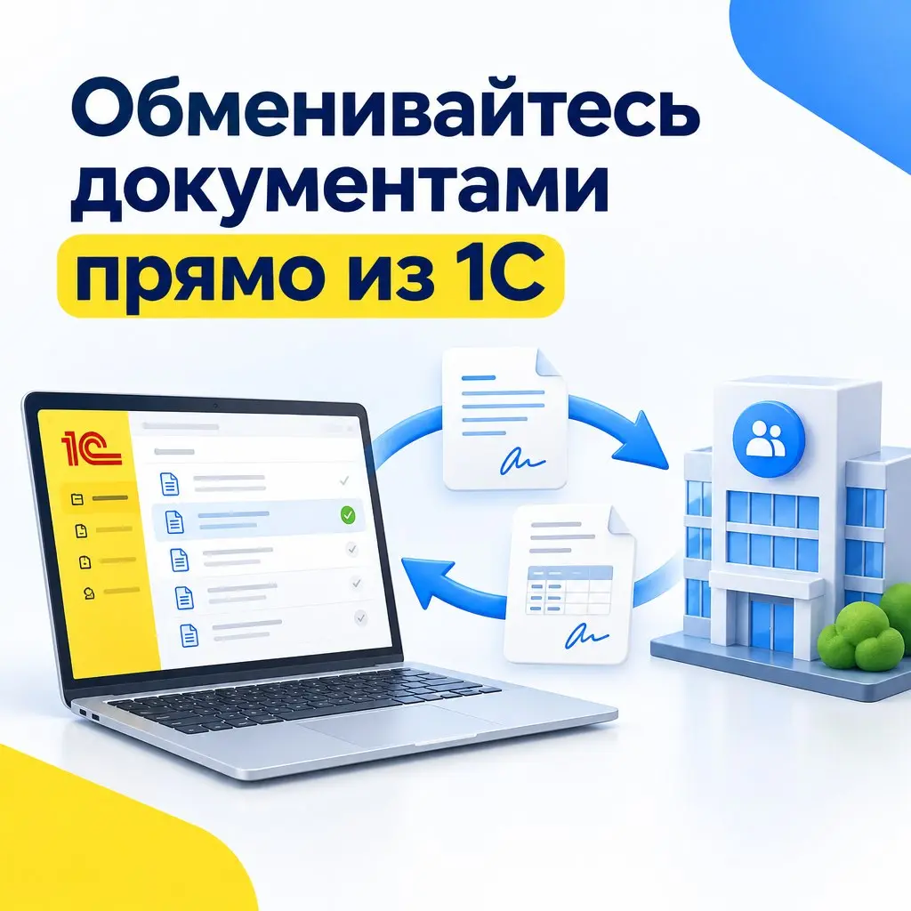 Обменивайтесь документами с контрагентами прямо из 1С
Счета, акты и другие электронные документы можно создавать, подписывать и отправлять, не переключаясь между программами | Сетка — социальная сеть от hh.ru