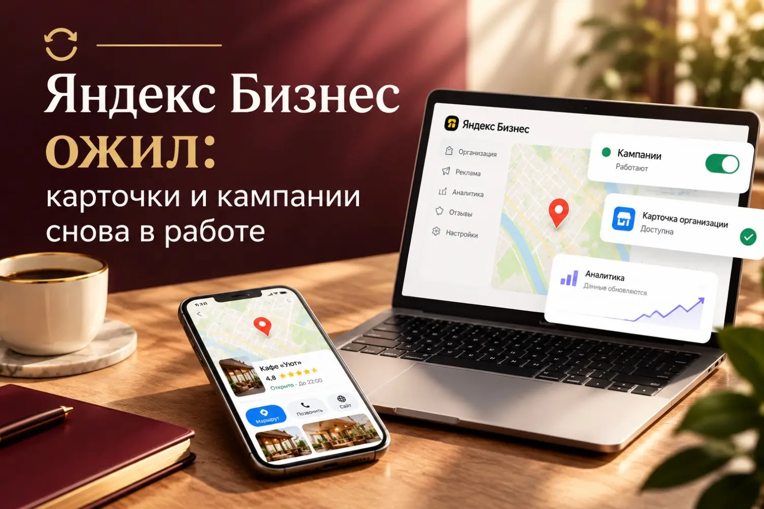 🔄 Яндекс Бизнес ожил: карточки и кампании снова в работе | Сетка — социальная сеть от hh.ru