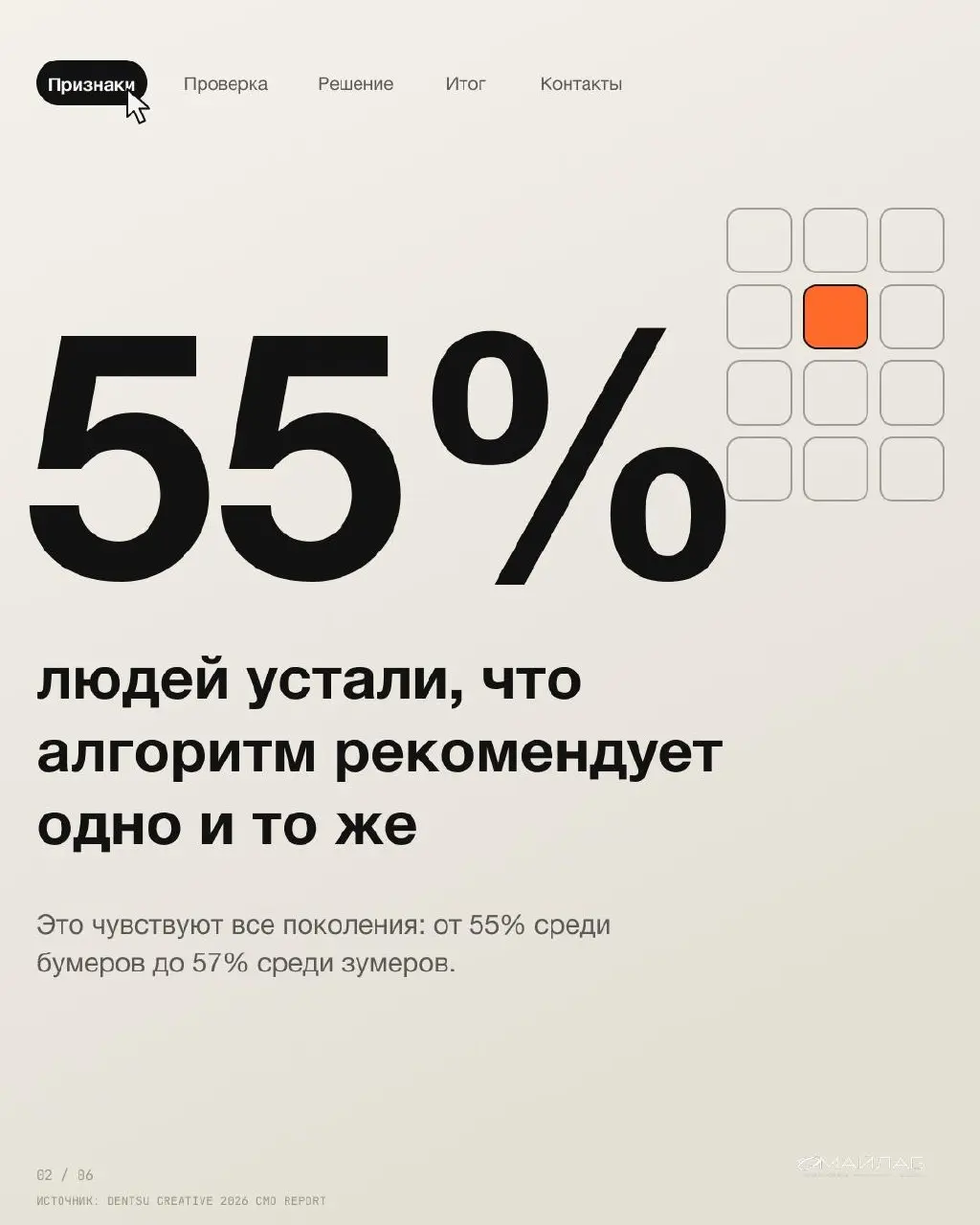Закройте логотипы у трёх конкурентов и у себя. Сможете угадать, где чей пост?
Если с ходу не получается, вы не одиноки. 55% людей устали, что алгоритм подсовывает одно и то же | Сетка — социальная сеть от hh.ru