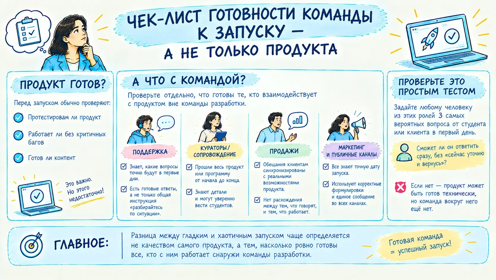 Чек-лист готовности команды к запуску — а не только продукта | Сетка — социальная сеть от hh.ru