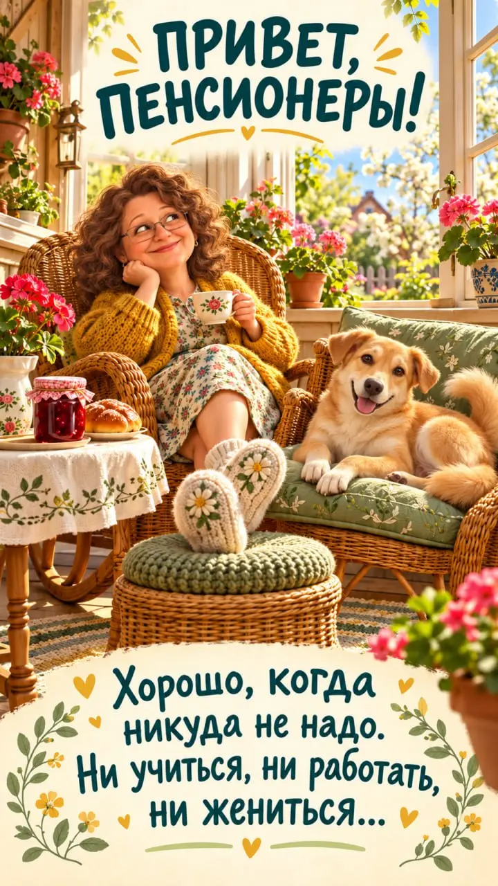 ☕️ Планы на сегодня серьёзные: чай допить, коту не мешать.
На пенсии собираюсь спокойно посидеть, а потом звонит подруга: «Я пирог испекла, заходи» | Сетка — социальная сеть от hh.ru