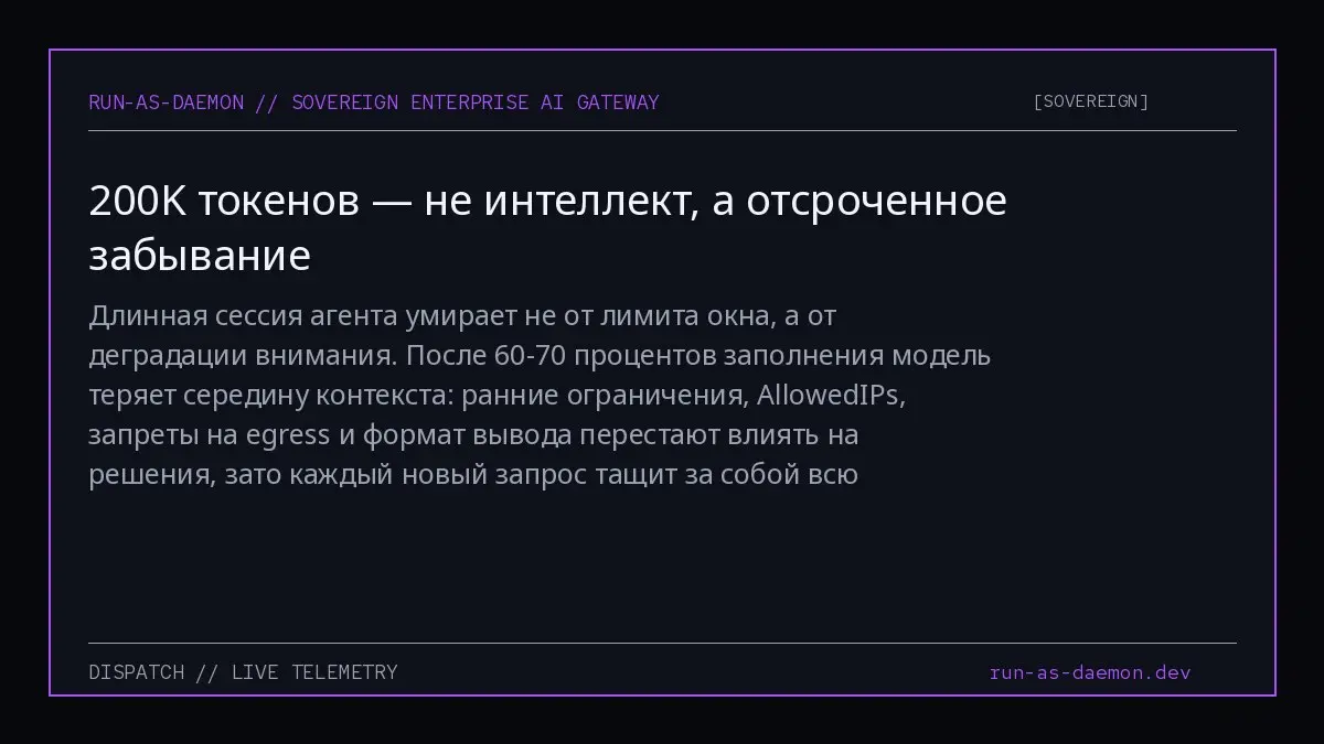 Длинная сессия агента умирает не от лимита окна, а от деградации внимания | Сетка — социальная сеть от hh.ru