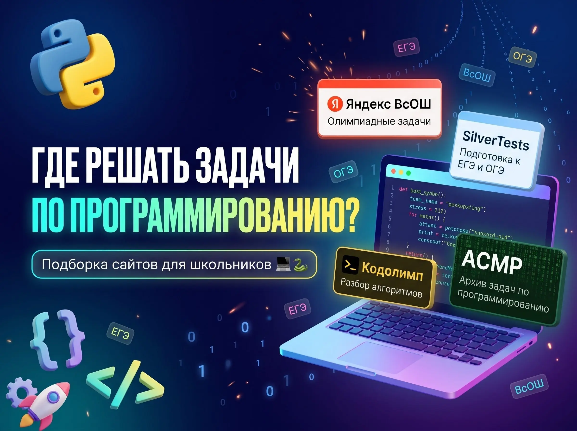 💻 Где решать задачи по программированию?
Собрал несколько сайтов, на которых школьники могут потренироваться в программировании на Python и закрепить изученный материал | Сетка — социальная сеть от hh.ru