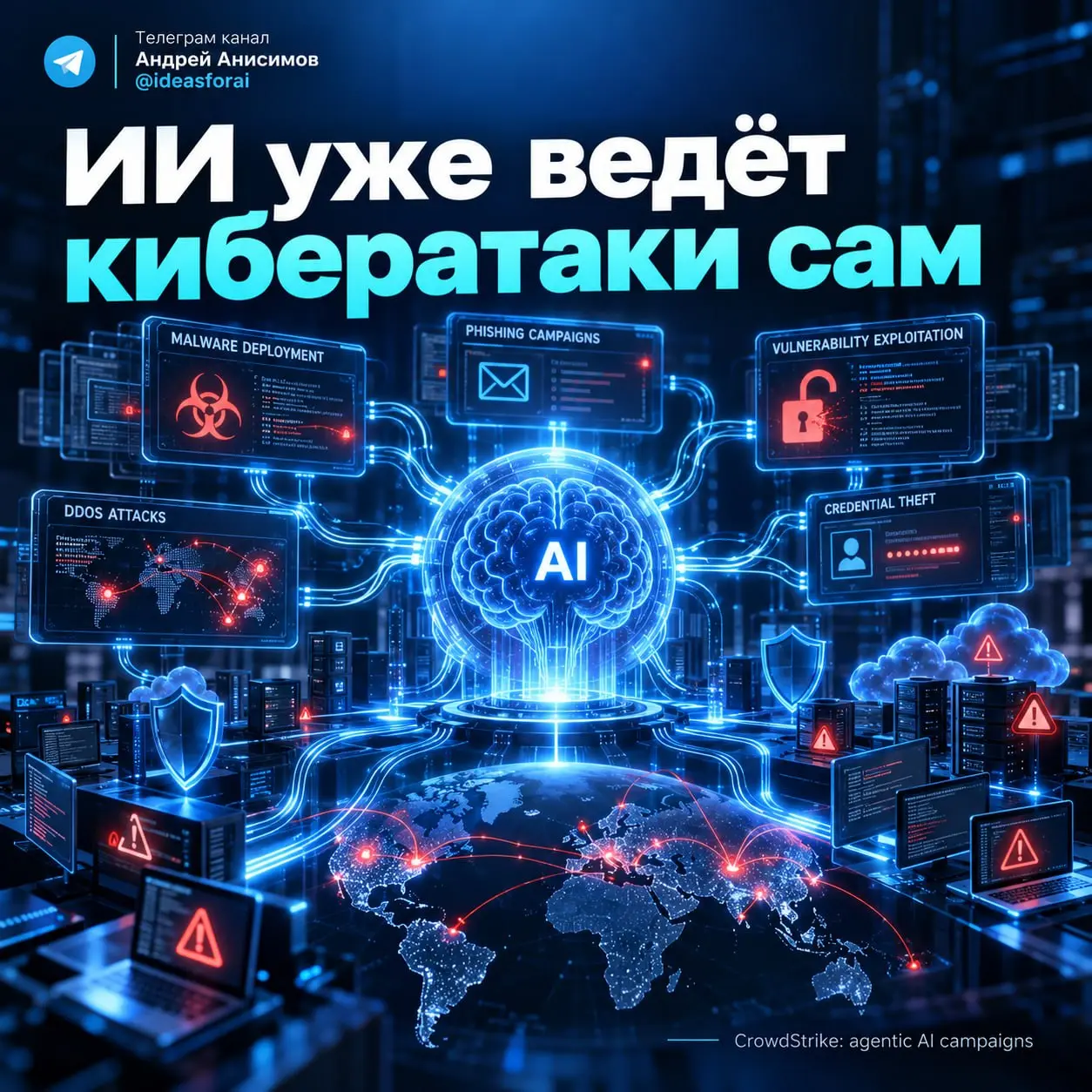 ⚡️ ИИ уже не просто пишет вредоносный код...
CrowdStrike разобрала четыре реальные кампании, где AI-агенты уже сами выбирали следующий шаг, запускали инструменты и двигались по цепочке атаки | Сетка — социальная сеть от hh.ru