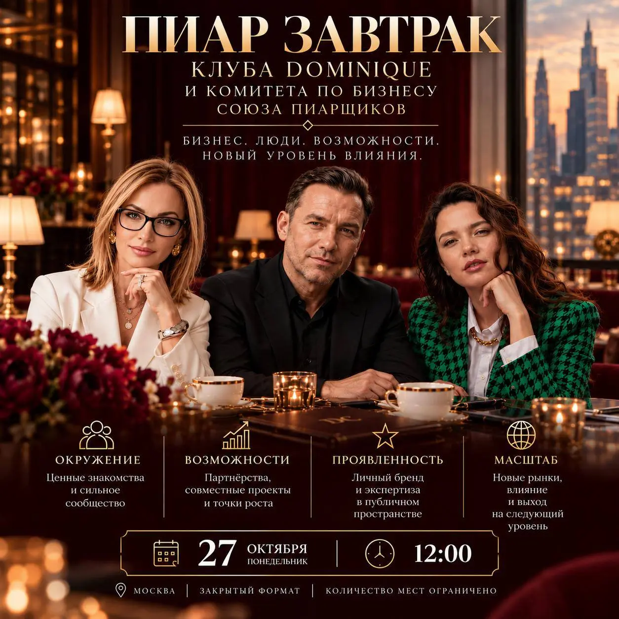 ВОЗМОЖНОСТИ РЯДОМ. ВОПРОС В ТОМ, УМЕЕТЕ ЛИ ВЫ ИХ ИСПОЛЬЗОВАТЬ?
✨ 27 октября в 12:00 приглашаем на ПИАР-завтрак DOMINIQUE совместно с Союзом пиарщиков России | Сетка — социальная сеть от hh.ru
