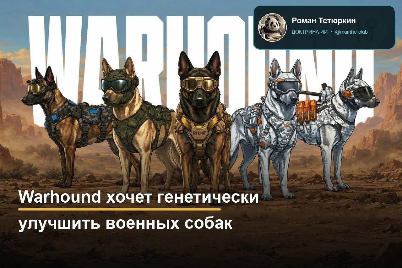 Американский стартап будет разводить генно-модифицированных военных собак
Warhound привлек 200 миллионов долларов для разведения и генетического улучшения собак для военных, полиции и спасательных слу... | Сетка — социальная сеть от hh.ru