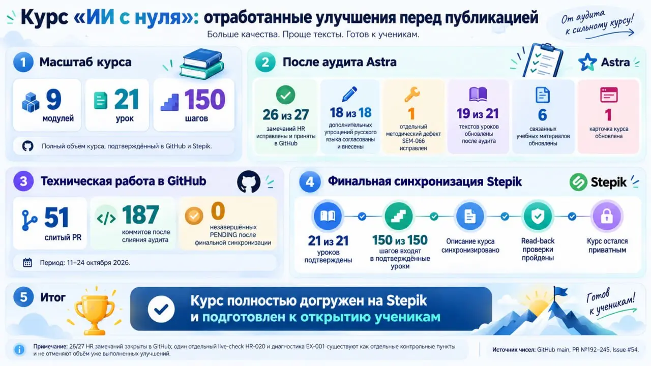 🎓 Степик заработал, Курс по ИИ обновлён
🖥 Можно подключаться!
#ии #ai #курс #обучение #новичкам | Сетка — социальная сеть от hh.ru