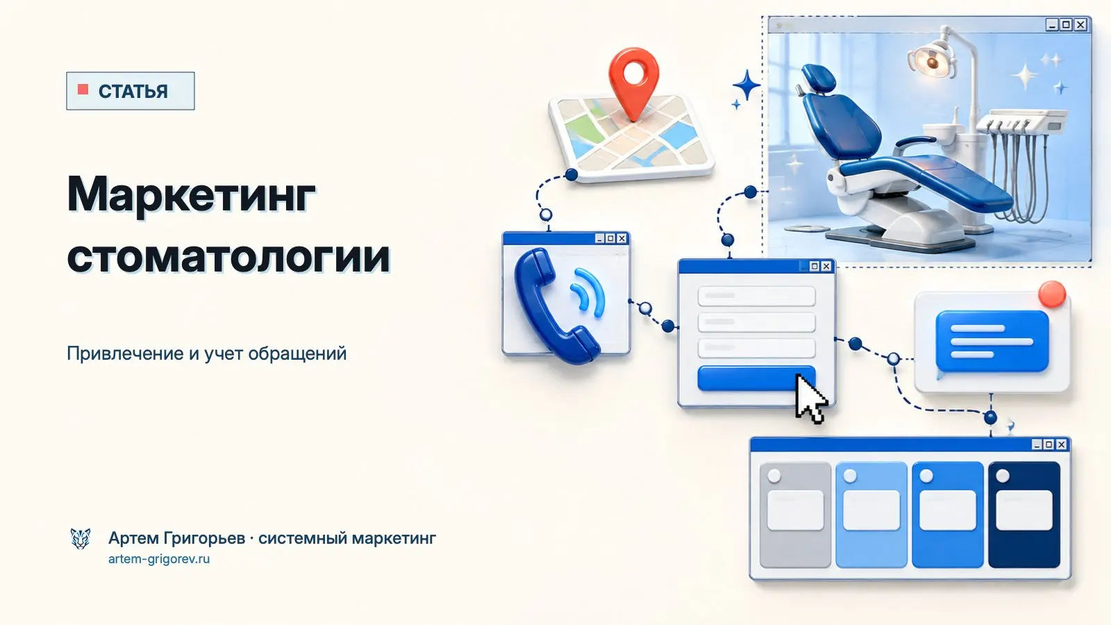 Для стоматологии недостаточно привести обращение - важно не потерять звонок, сообщение или следующий шаг пациента.
• Разделить направления и аудитории.
• Связать сайт, карты, рекламу и репутацию | Сетка — социальная сеть от hh.ru
