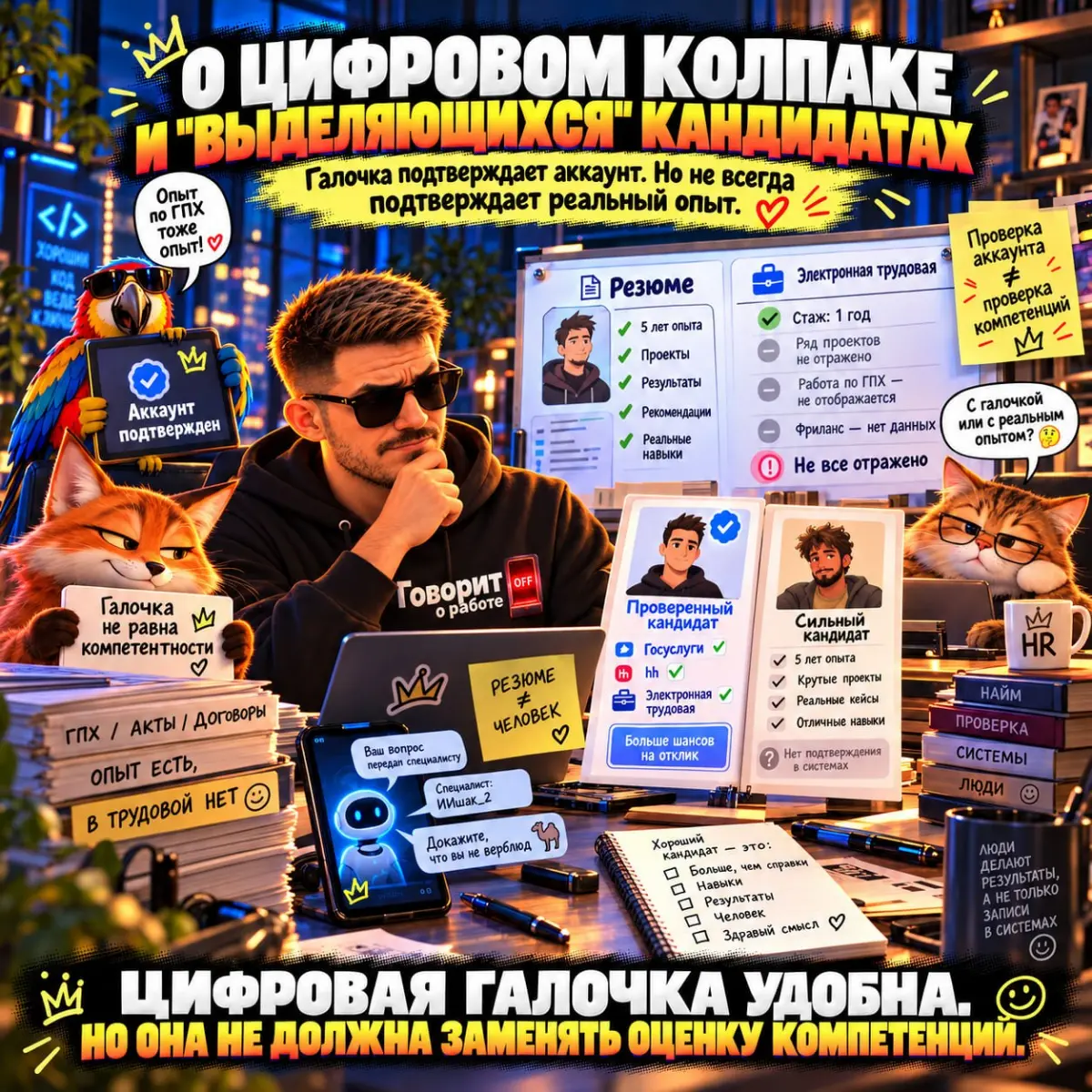 О цифровом колпаке и выделяющихся кандидатах. | Сетка — социальная сеть от hh.ru