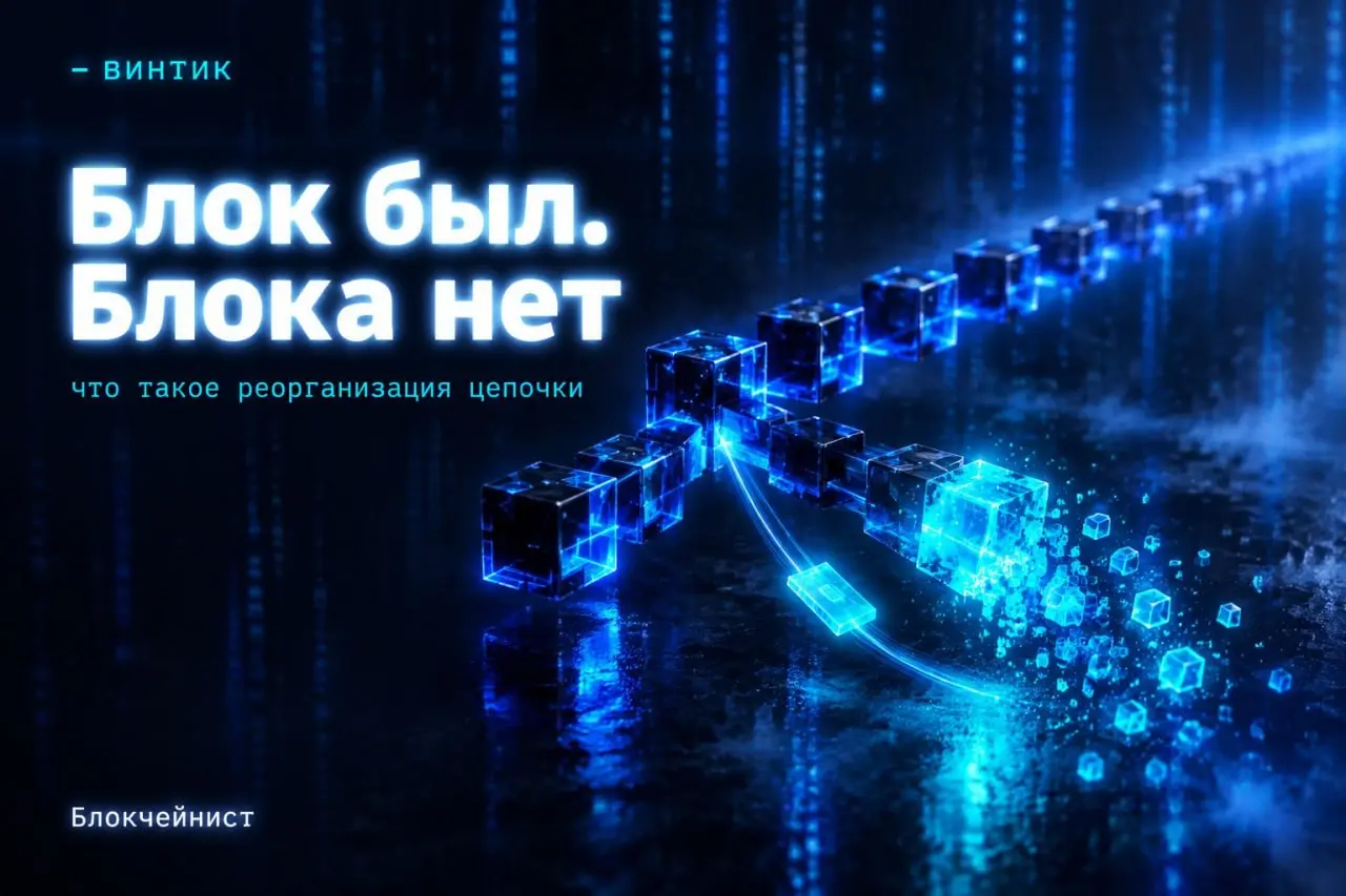 Блок был. Потом его не стало. А деньги клиенту уже показали.
Бывает, что два майнера находят блок почти одновременно. Часть сети идёт за одним, часть за другим | Сетка — социальная сеть от hh.ru