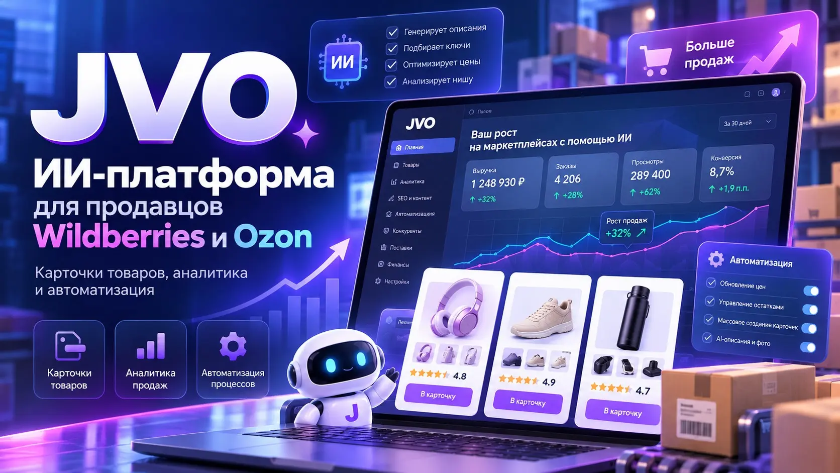 JVO (Дживио): ИИ-платформа для продавцов Wildberries и Ozon | Сетка — социальная сеть от hh.ru