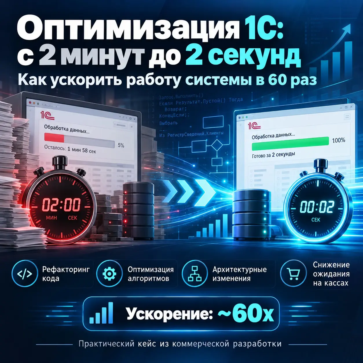 1с 2 мин -> 2 сек на слабом ПК | Сетка — социальная сеть от hh.ru