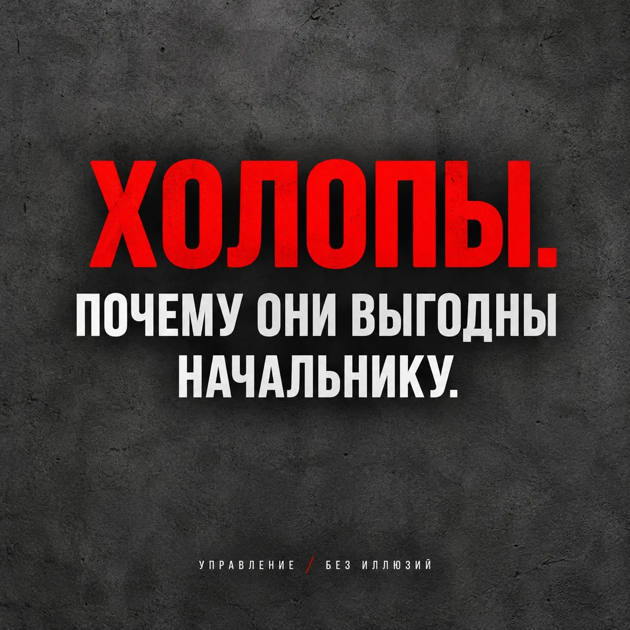 ХОЛОПЫ. КОГДА НАЧАЛЬНИКУ МАЛО БЫТЬ НАЧАЛЬНИКОМ | Сетка — социальная сеть от hh.ru