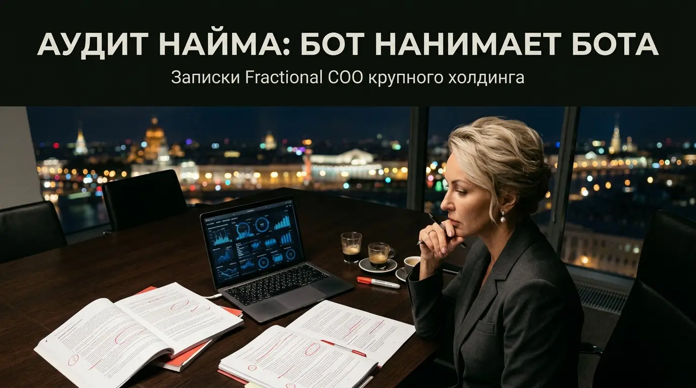Строчка из моего аудиторского отчёта, которую гендир попросил вычеркнуть первой:
«В марте компания наняла не операционного лидера, а связку из нейросети 3 | Сетка — социальная сеть от hh.ru