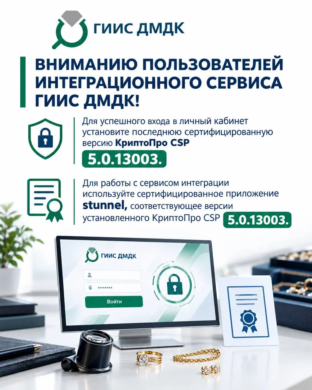 Вниманию пользователям интеграционного сервиса ГИИС ДМДК!
В связи с обновлением сертификата подтверждения подлинности (проверки) сервера ГИИС ДМДК для успешного входа в личный кабинет ГИИС ДМДК на кли... | Сетка — социальная сеть от hh.ru