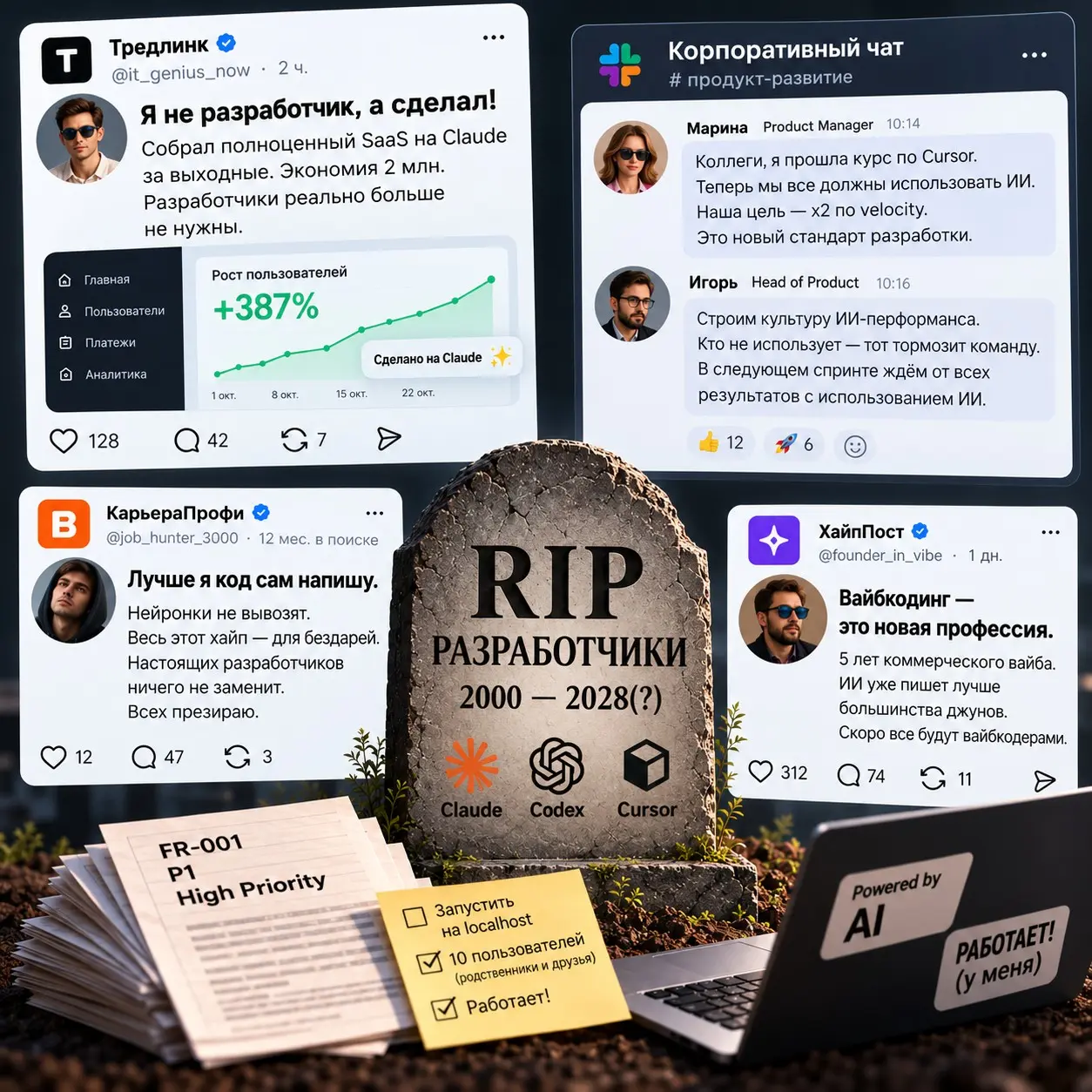 Я официально похоронил разработчиков. Всех. | Сетка — социальная сеть от hh.ru