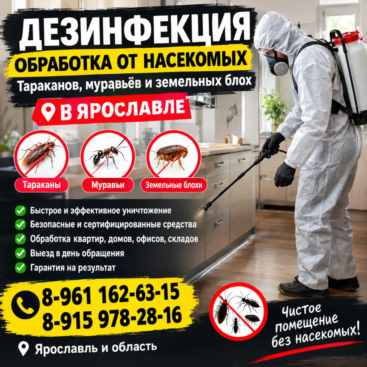 Дезинфекции Обработка от Насекомых Ярославль | Сетка — социальная сеть от hh.ru