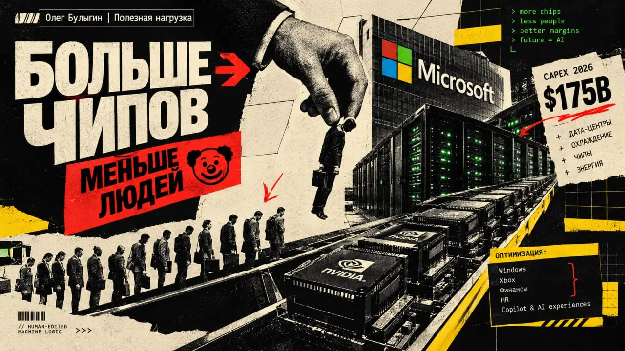 Чтобы купить больше чипов, нужно продать немного людей 🤡
Только недавно мы наблюдали, как Amazon слезно умоляет вернуться людей, которых сам же поувольнял ради красивых отчетов, а в Epic Games от отча... | Сетка — социальная сеть от hh.ru