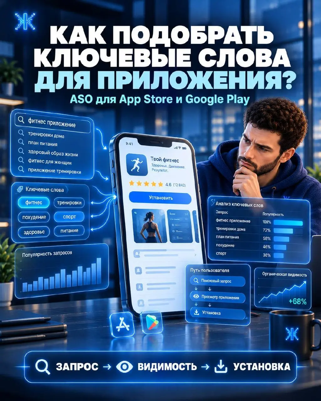 ⚡️⚡️Как подобрать ключевые слова для App Store и Google Play | Сетка — социальная сеть от hh.ru