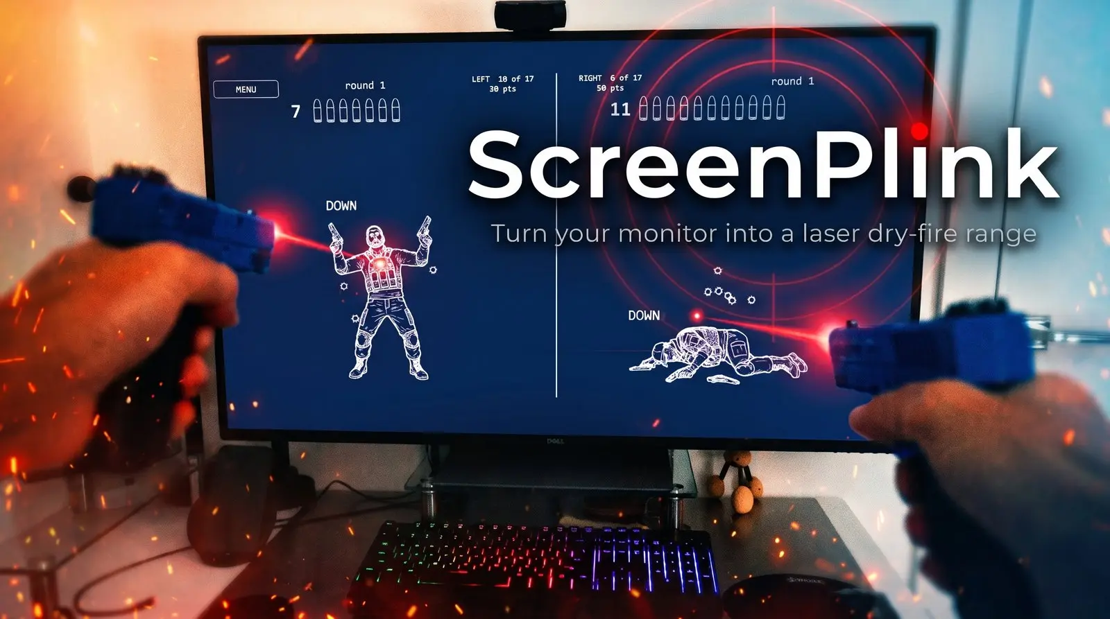 screenplink
Это программа для сухой тренировки стрельбы с использованием лазера, где матовый монитор служит мишенью, а обычная веб-камера фиксирует попадания | Сетка — социальная сеть от hh.ru