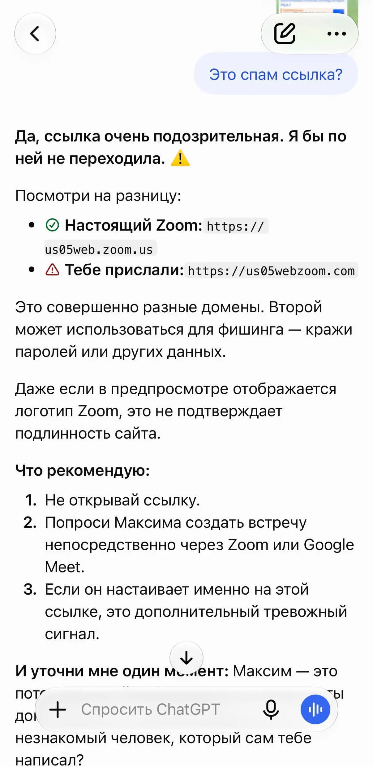 ‼️Эйчары начали скамить работяг созвонами — девушка поделилась случаем, как эйчар скинул фишинговую ссылку на созвон в Zoom | Сетка — социальная сеть от hh.ru