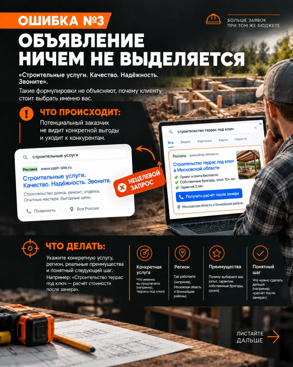 🏗️ 5 ошибок в рекламе строительных услуг, | Сетка — социальная сеть от hh.ru