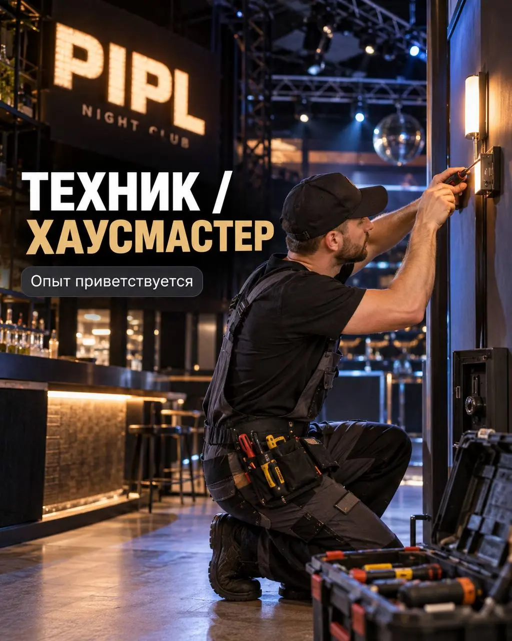 ТЕХНИК/ХАУСМАСТЕР
От 70 000₽
ночной клуб PIPL
• Москва, м. Комсомольская
• Другое
• @Dashochek5
Полное описание вакансии размещено в Телеграм и Макс. Переходите по ссылке в закрепленном сообщении | Сетка — социальная сеть от hh.ru