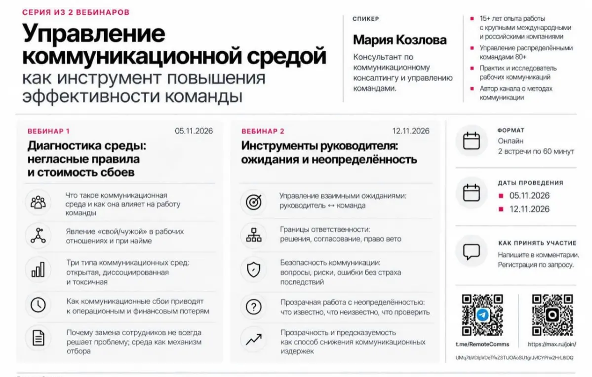 Управление коммуникационной средой | Сетка — социальная сеть от hh.ru