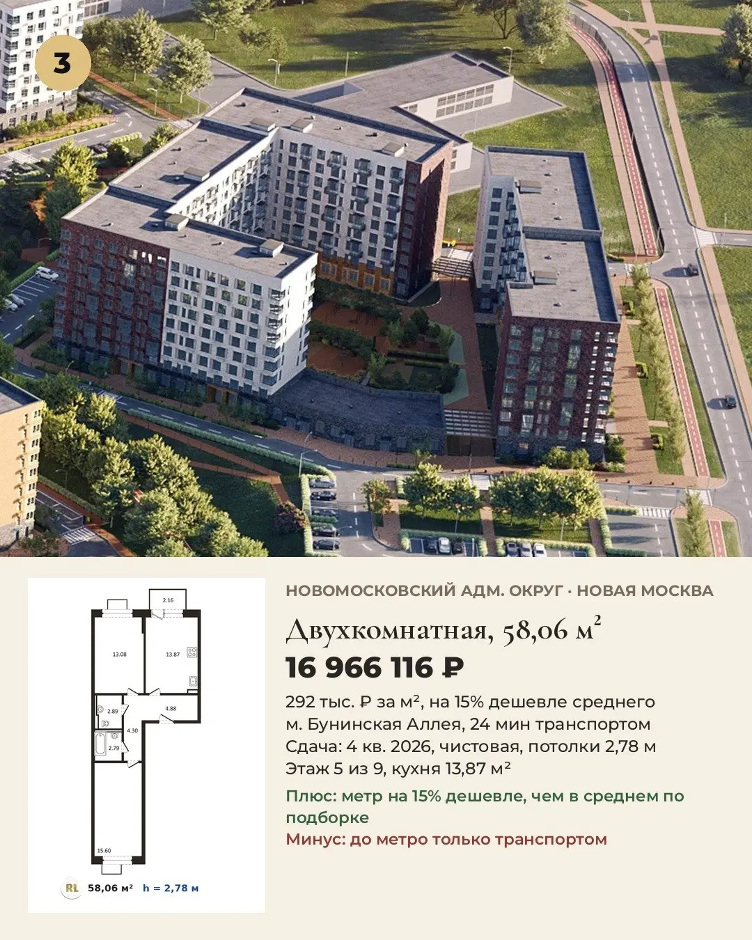 5 лучших двухкомнатных 45-65 м² в Новой Москве. Цены на 28.10.
Выбирали для жизни: цена за м², путь до метро, срок сдачи, отделка, потолки.
1. Новомосковский адм | Сетка — социальная сеть от hh.ru