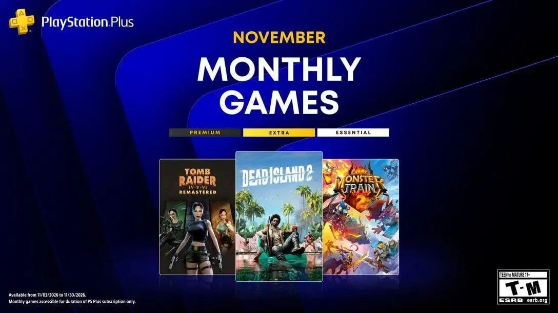 PS Plus Essential в ноябре:
• Dead Island 2
• Tomb Raider IV-VI Remastered
• Monster Train 2
Раздача начнётся 3 ноября | Сетка — социальная сеть от hh.ru