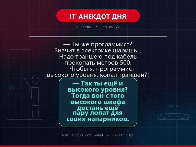 IT-АНЕКДОТ ДНЯ | Сетка — социальная сеть от hh.ru